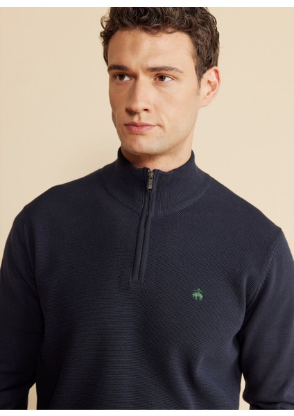 Bato Yaka Standart Lacivert Erkek Kazak BBFW25MKL002 fırsatları