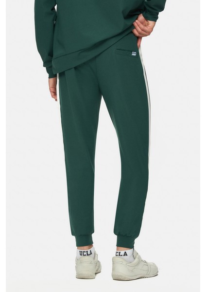 SALVADOR Koyu Yeşil Daralan Kesim Paçası Lastikli Baskılı Standard Fit Erkek Eşofman Altı modelleri