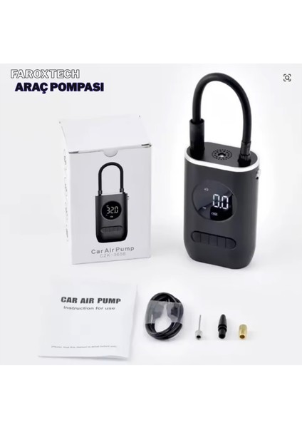 150PSI Dijital Taşınabilir Araç - Motosiklet - Bisiklet Pompası | LED Ekranlı, Hızlı Şişirme