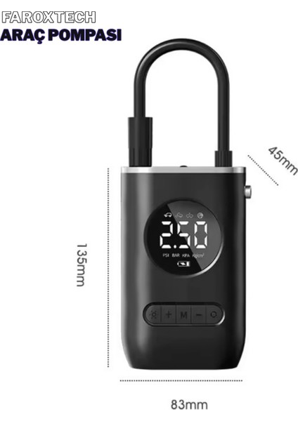 150PSI Dijital Taşınabilir Araç - Motosiklet - Bisiklet Pompası | LED Ekranlı, Hızlı Şişirme fiyatları