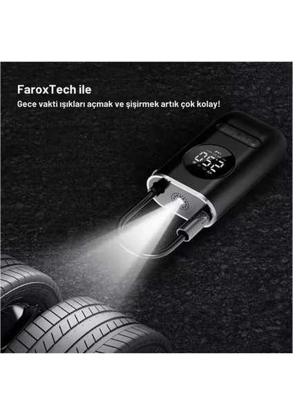 150PSI Dijital Taşınabilir Araç - Motosiklet - Bisiklet Pompası | LED Ekranlı, Hızlı Şişirme modelleri