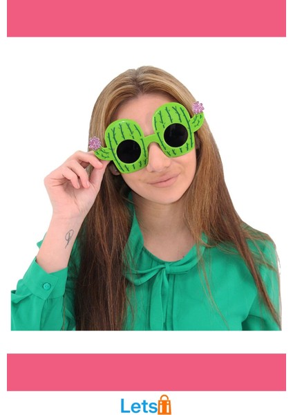 Kaktüs Temalı Canlı Renkli Hawaii Yaz Partisi Gözlüğü modelleri