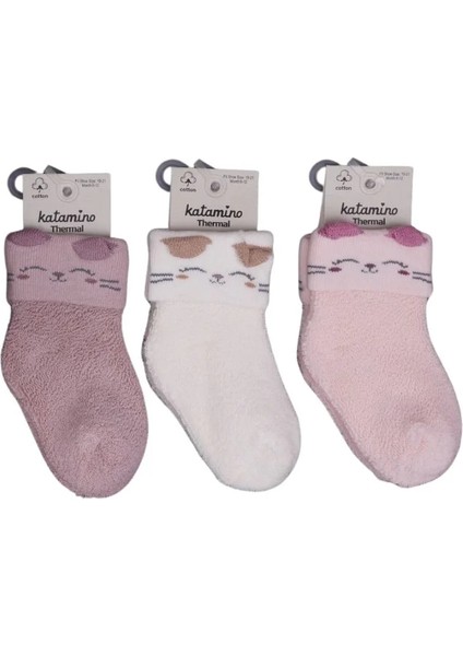 Katamino Mikaya Kız Bebek Havlu Soket Çorap K45913 Asorti