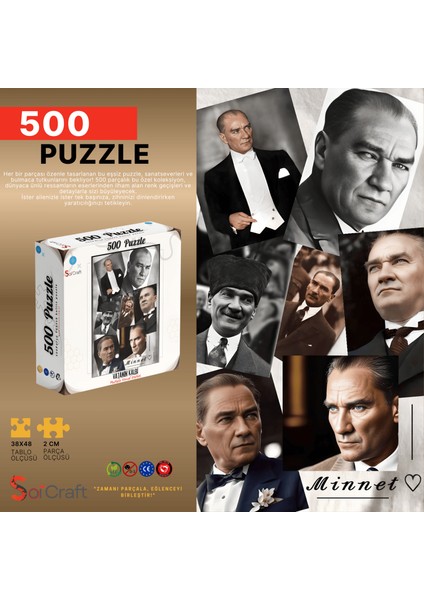 500 Parça Puzz Vatanın Kalbi Gazi Kemal Atatürk