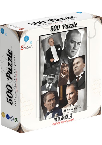 500 Parça Puzz Vatanın Kalbi Gazi Kemal Atatürk fiyatları