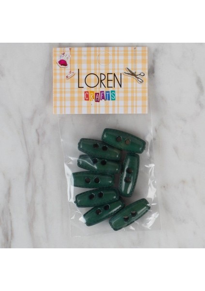 Loren Crafts yeşil 8 li çoban düğmesi - 92