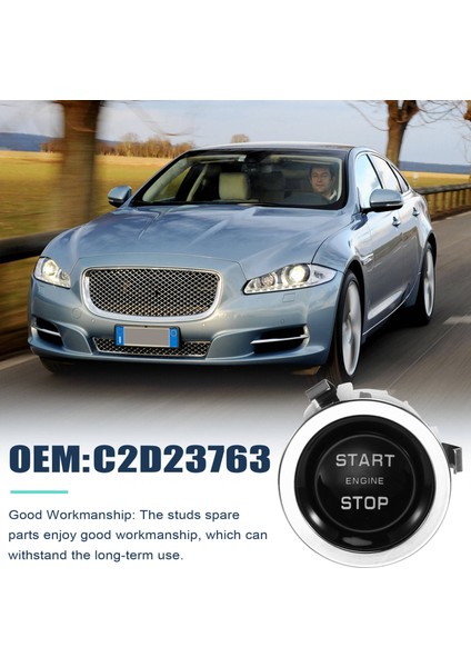Araba Ateşleme Durdurma Başlat Düğmesi Anahtarı C2D23763 Jaguar Xj 2010-2013 Motor Başlat Bir Düğme Başlat Anahtarı (Yurt Dışından) indirimleri