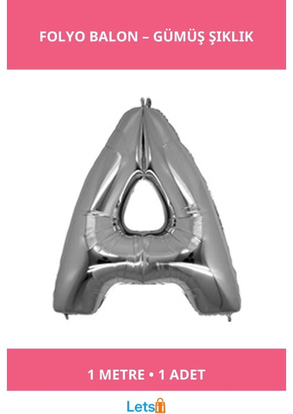 Gümüş Rengi Uçan Folyo Balon 1 Metre