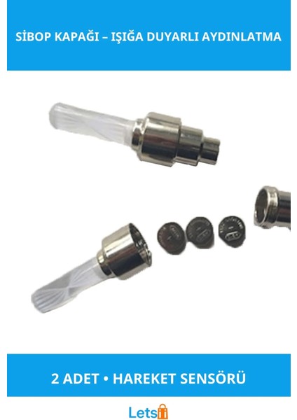 Işıklı Sibop Kapağı Hareket Sensörlü 2 Adet Pembe Mavi