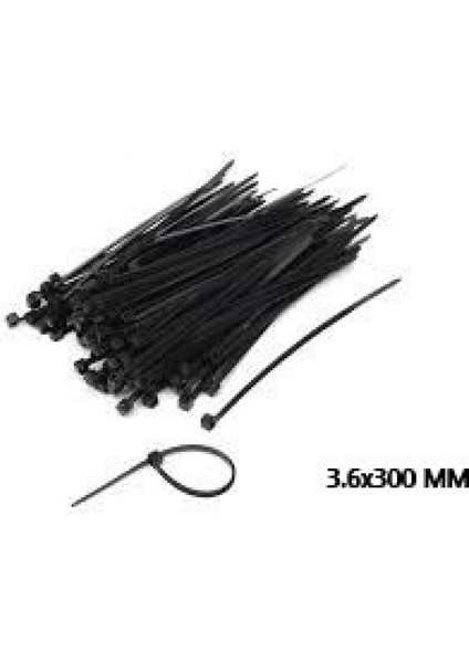 Plastik Cırt Kelepçe 100 Parça Siyah 3.6X300 mm (4887)