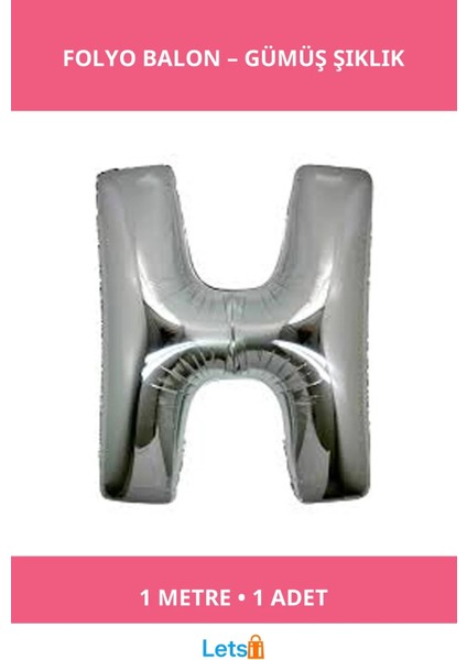 Gümüş Rengi Şişme Folyo Balon 1 Metre