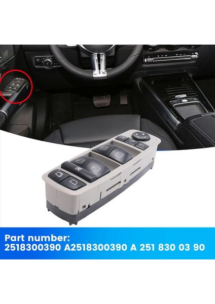 Araba Sol Elektrikli Pencere Master Kontrol Anahtarı Mercedes W164 W251 GL320 R320 R500 R63 A2518300390 2518300390 (Yurt Dışından) modelleri
