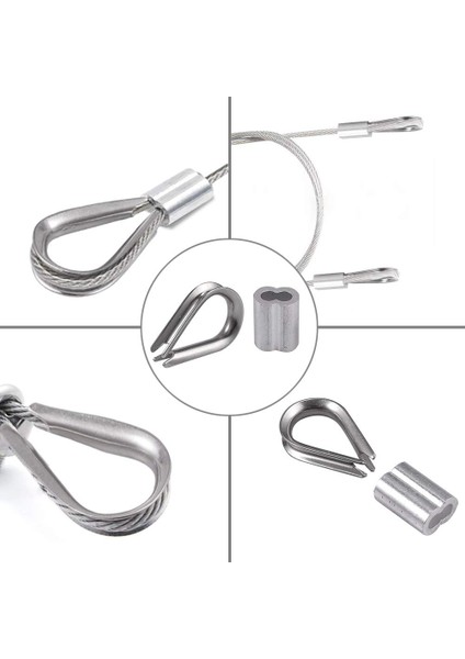 Kablo Ferrule 100PCS 1/8inç Sıkıştırma Döngü Kılıf Kabarcıları 50PCS M3 Paslanmaz Çelik Yüksullama Tel Halat Kablosu Için (Yurt Dışından) modelleri