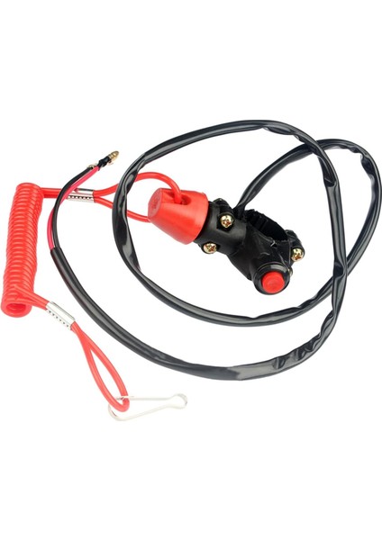 Motosiklet Atv Tether Kiracı Acil Durdurma Motoru Anahtarı Push Düğmesi Evrensel Parçalar (Yurt Dışından)