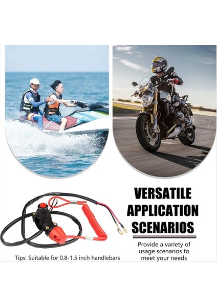 Motosiklet Atv Tether Kiracı Acil Durdurma Motoru Anahtarı Push Düğmesi Evrensel Parçalar (Yurt Dışından) fırsatları