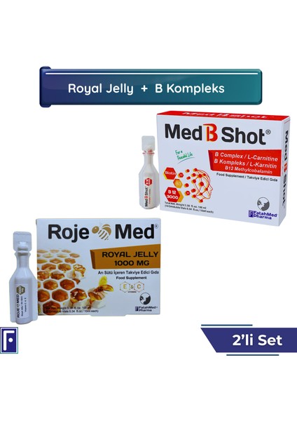Royal Jelly 1000 Mg –arı Sütü Fresh Vitamin C & E - Med B Shot , B12 Kompleks Vit. (Metilkobalamin)