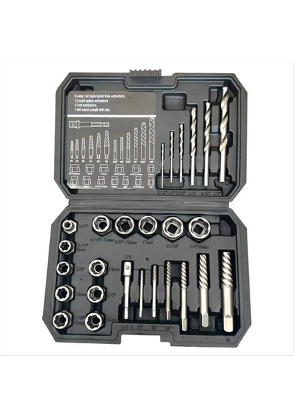 26PCS Vidalı Çıkarıcı Merkezi Matkap Biti Kılavuzu Set Kırık Hasarlı Kaldırma Dropship Seti (Yurt Dışından)