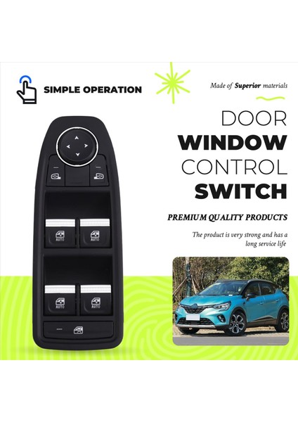 Renault Captur 2021 Araba Ön Sol Kapı Pencere Kontrol Anahtarı 254107080R / 20579203 Lhd (Yurt Dışından) fırsatları