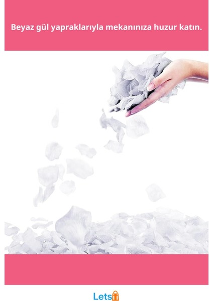 Beyaz Renk Gül Yaprağı 1 Paket 100 Adet Dekoratif Konfeti fiyatları