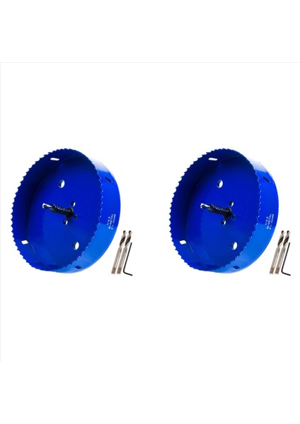 2pcs 6 Inç 152 mm Delikli Mısır Deliği Tahtaları/mısır Deliği Sondaj Kesici ve Hex Shank Matkap Bit Adaptörü (Mavi) Için Testere Bıçağı (Yurt Dışından)