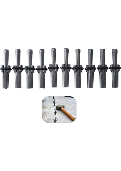 10 Adet 9/16INCH Fiş Takma Tüyler Beton Beton Kaya Taş Ayırıcı El Aletleri Sert Taşı Bölmek Için Uygun (Yurt Dışından) modelleri