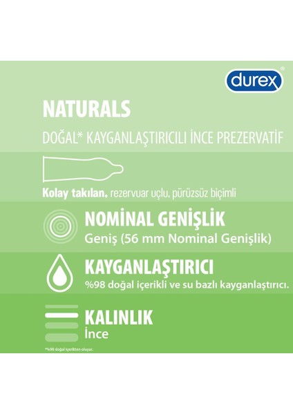 Naturals Prezervatif 10'lu fiyatları