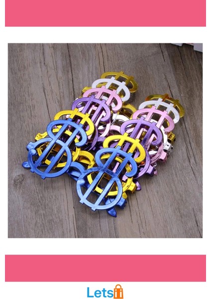 Dolar Şekilli Metalize Parti Gözlüğü 6 Adet Eğlenceli Aksesuarlardır fırsatları