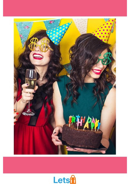 Dolar Şekilli Metalize Parti Gözlüğü 6 Adet Eğlenceli Aksesuarlardır indirimleri