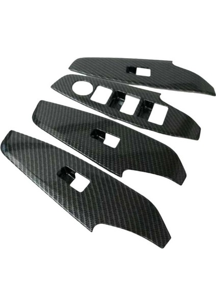 Mazda 3 Axela 2017 Karbon Fiber Kapı Kolu Elektrikli Pencere Asansör Anahtarı Düğmesi Kapak Kaplama Çerçevesi Çıkartma Aksesuarları (Yurt Dışından)