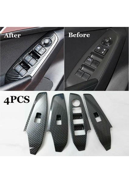 Mazda 3 Axela 2017 Karbon Fiber Kapı Kolu Elektrikli Pencere Asansör Anahtarı Düğmesi Kapak Kaplama Çerçevesi Çıkartma Aksesuarları (Yurt Dışından) fiyatları