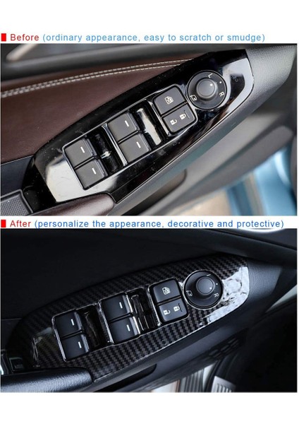 Mazda 3 Axela 2017 Karbon Fiber Kapı Kolu Elektrikli Pencere Asansör Anahtarı Düğmesi Kapak Kaplama Çerçevesi Çıkartma Aksesuarları (Yurt Dışından) modelleri