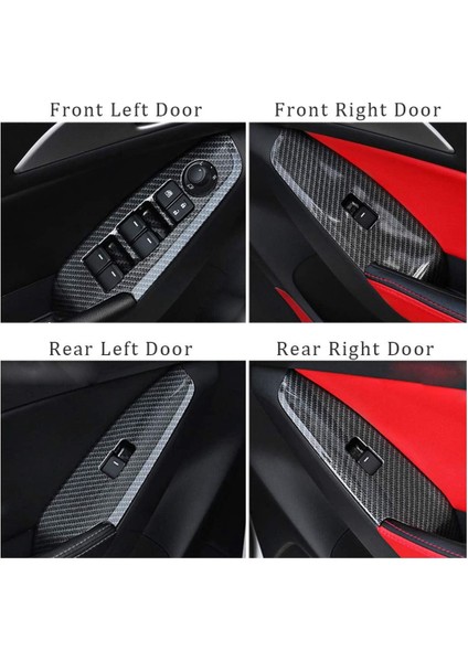 Mazda 3 Axela 2017 Karbon Fiber Kapı Kolu Elektrikli Pencere Asansör Anahtarı Düğmesi Kapak Kaplama Çerçevesi Çıkartma Aksesuarları (Yurt Dışından) fırsatları