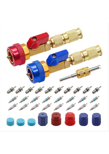 R134A Valf Çekirdeği Hızlı Çıkartma Kurucu Araç Kiti - Yüksek Düşük Basınçlı Araç A/c Valf Çekirdek Çıkarma Aracı Valf Kök Çekirdekleri (Yurt Dışından)