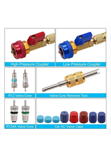 R134A Valf Çekirdeği Hızlı Çıkartma Kurucu Araç Kiti - Yüksek Düşük Basınçlı Araç A/c Valf Çekirdek Çıkarma Aracı Valf Kök Çekirdekleri (Yurt Dışından) modelleri