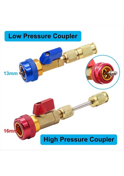 R134A Valf Çekirdeği Hızlı Çıkartma Kurucu Araç Kiti - Yüksek Düşük Basınçlı Araç A/c Valf Çekirdek Çıkarma Aracı Valf Kök Çekirdekleri (Yurt Dışından) indirimleri