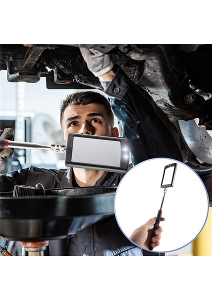 4 Adet Teleskoplama Denetim Aynası LED Işıklı Esnek Inceleme Aynası Yuvarlak +Kare Ayna Teftiş Aracı (Yurt Dışından) fırsatları