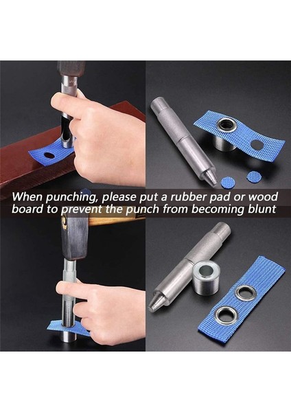 12MM Grommet Tool Kit 100 Set Gromets Gromets Punch Kit Tarpaulin Onarım Kiti Kumaş Perdeler Deri Ayakkabı Çantası (Yurt Dışından)