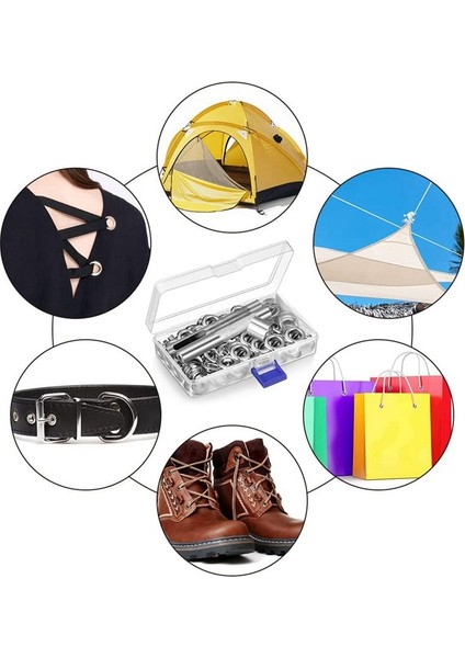 12MM Grommet Tool Kit 100 Set Gromets Gromets Punch Kit Tarpaulin Onarım Kiti Kumaş Perdeler Deri Ayakkabı Çantası (Yurt Dışından) fiyatları