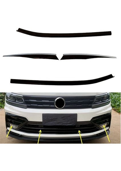 Araba Parlak Siyah Ön Merkez Izgara Izgara Kalıp Şeritleri Vw Tiguan Rline 2017-2021 Için Sis Işık Kapağı Döşeme (Yurt Dışından) fırsatları