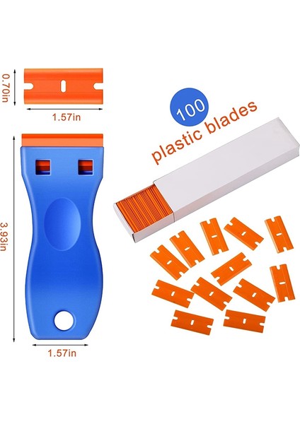 Plastik Tıraş Bıçağı Sıyırıcı 100 Adet Plastik Bıçaklı 4pcs Kazıyıcı Araçlar Çift Kenar Jilet Kazıyıcı Temizlik Kaldırma (Yurt Dışından) modelleri