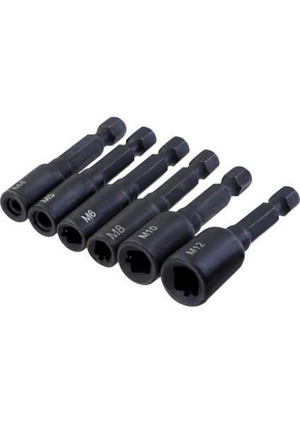 1/4 Hex Shank Iplik Musluk Soket Adaptörü M4-M12 Hss Düz Yivli Vida Musluk Makine Dokunma Iş Parçacığı Aracı 6pcs (Yurt Dışından)
