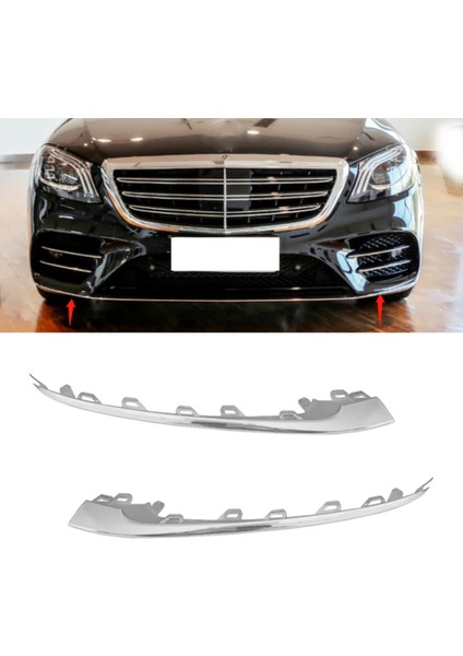 2228857800 Araba Ön Tampon Sağ Tarafı Sağ Taraf Krom Trim Şerit Mercedes-Benz W222 S Sınıf 2018 2019 2020 (Yurt Dışından) modelleri
