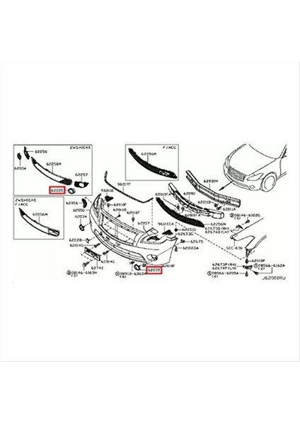 Sol Ön Sis Fark Krom Çerçeve 62257-1MS2A Infiniti G25 G35 G37 10-13 Kalıplama Sis Lambası Trim Çerçeve Kapağı (Yurt Dışından)