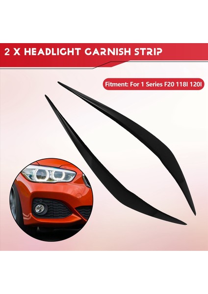 Araba Parlak Siyah Farlar Kaşlar Göz Kapakları Kapak Kirpik Başı Işık Lambası Çıkartmaları Bmw 1 Serisi F20 118I 120I 15-19 (Yurt Dışından) fırsatları