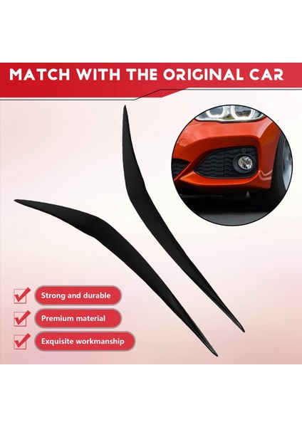 Araba Parlak Siyah Farlar Kaşlar Göz Kapakları Kapak Kirpik Başı Işık Lambası Çıkartmaları Bmw 1 Serisi F20 118I 120I 15-19 (Yurt Dışından) indirimleri