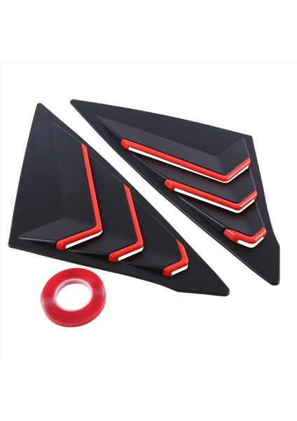 Honda Civic 2022 2023 Sedan Arka Yan Havalandırma Çeyrek Pencere Kanjör Kenarcısı Kapak Mat Siyah+Kırmızı (Yurt Dışından) fiyatları