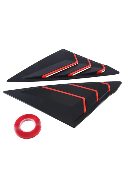 Honda Civic 2022 2023 Sedan Arka Yan Havalandırma Çeyrek Pencere Kanjör Kenarcısı Kapak Mat Siyah+Kırmızı (Yurt Dışından) modelleri