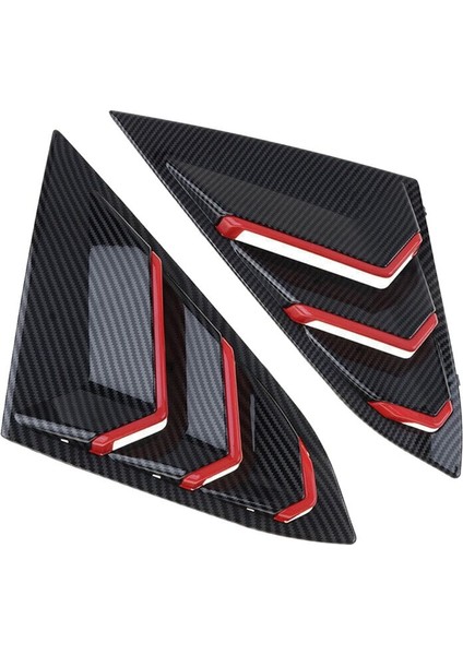 Honda Civic Için 2016-2021 Sedan Arka Yan Havalandırma Çeyrek Pencere Kanyan Pansiyonu Kapak Üçgen Pencere Trim Karbon Fiber Kırmızı (Yurt Dışından)