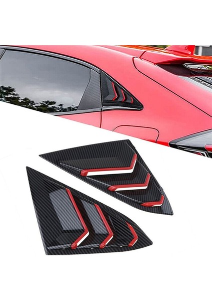Honda Civic Için 2016-2021 Sedan Arka Yan Havalandırma Çeyrek Pencere Kanyan Pansiyonu Kapak Üçgen Pencere Trim Karbon Fiber Kırmızı (Yurt Dışından) fiyatları