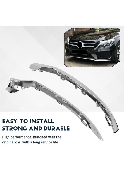 2pcs Ön Alt Tampon Krom Trim Kalıp Mercedes W205 C-Serisi 2015-2017 2058851374 2058851474 (Yurt Dışından) indirimleri
